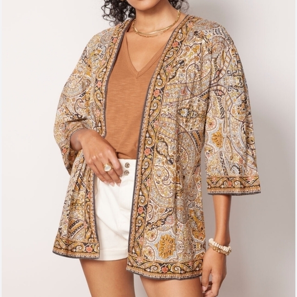 NWT Evereve Cleobella | Kalidescope Wrap in Paisley Natural Print - Picture 2 of 7